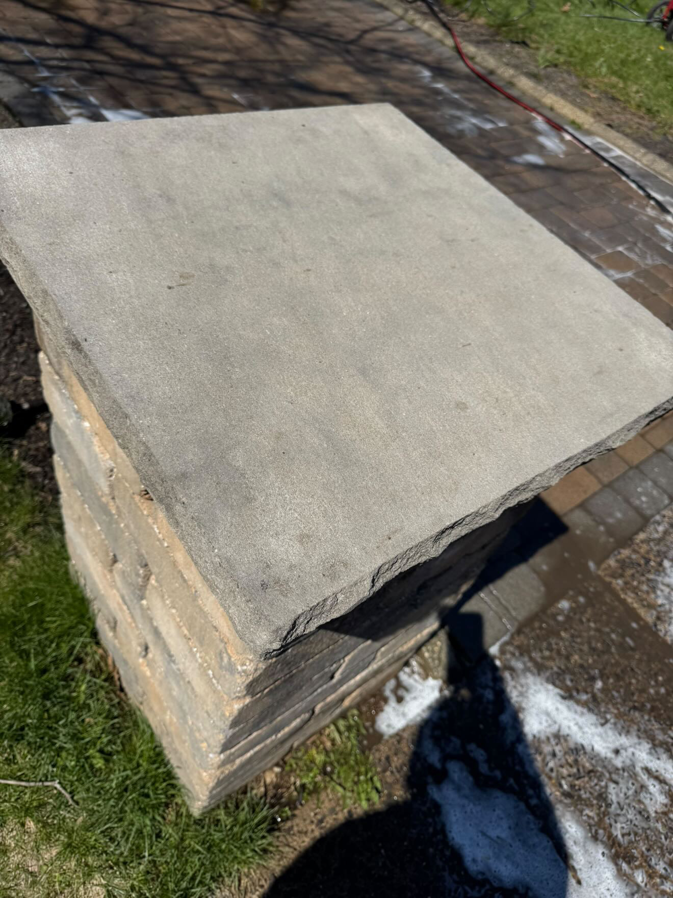 Clean concrete surface after pressure washing